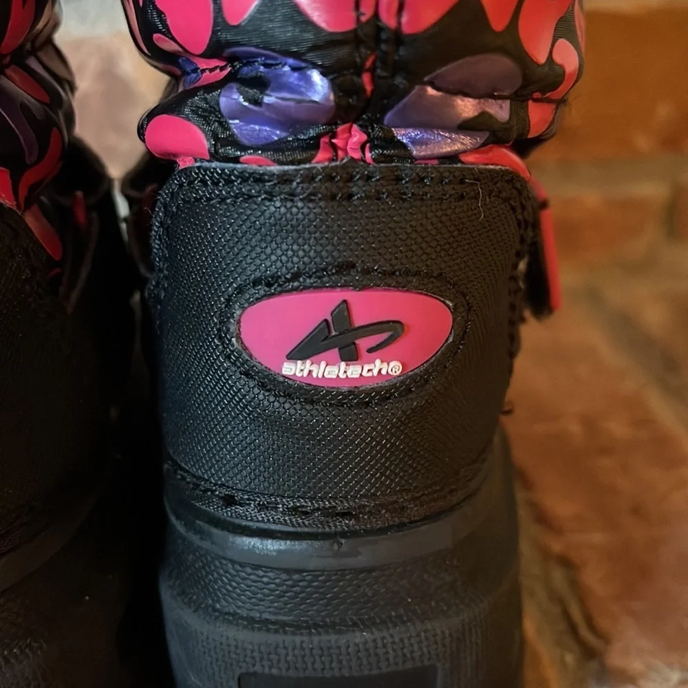 Athletech Pink & Black Leopard Snow Boots